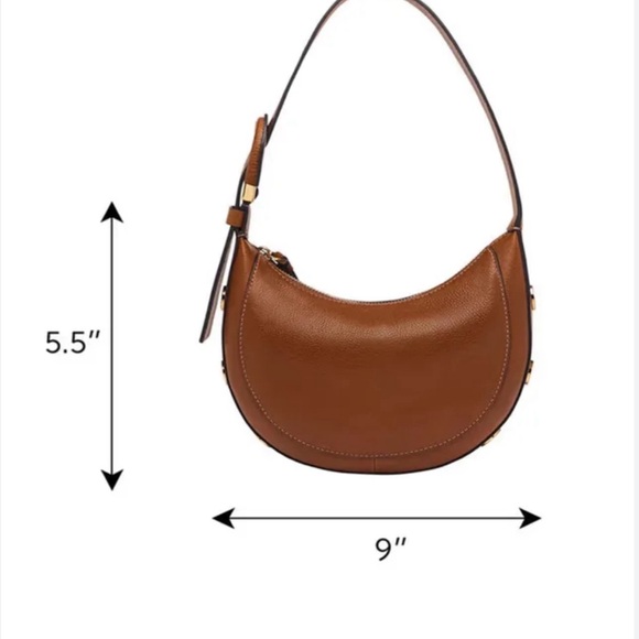 AUTHENTIC FOSSIL HARWELL LEATHER CRESCENT BAG - Picture 2 of 13